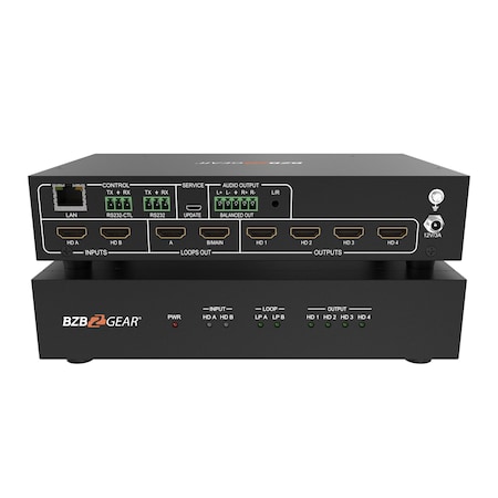 Bzbgear 2x2 4K UHD HDMI Video Wall Processor with IP/RS232 Control Supports 1X3/1X4/2X2/4X1 Layout BG-UHD-VW24
